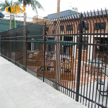 Panel pagar logam baja berlapis bubuk anti pencurian